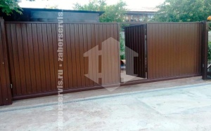 Ворота откатные автоматические с калиткой