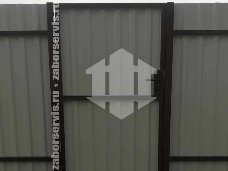 Забор из профнастила 59 метров коричневый