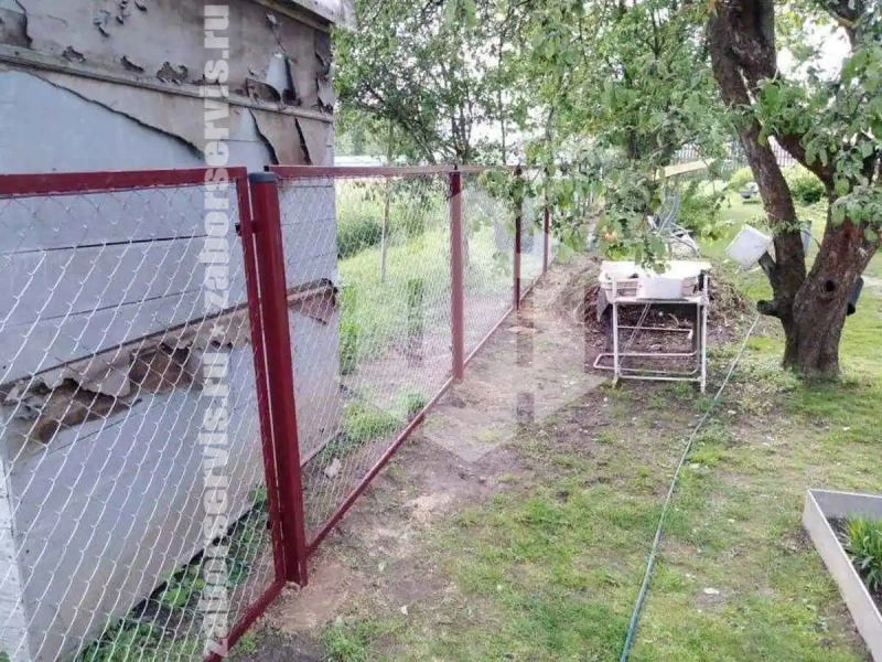 Забор из сетки рабицы секциями 59 метров