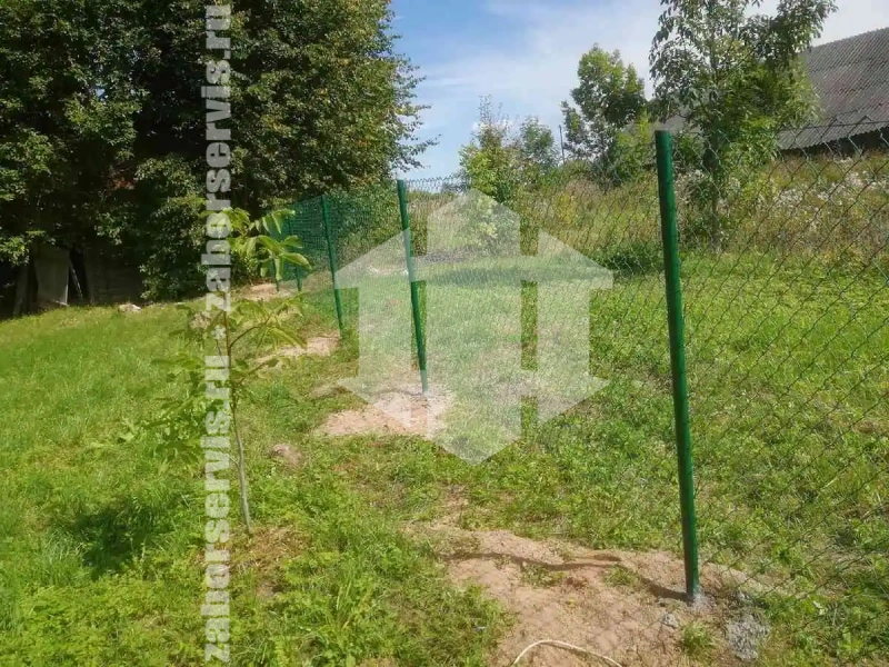 Забор из сетки рабицы с проволокой 115 метров