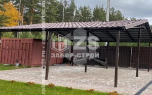 Навес двускатный работа 5