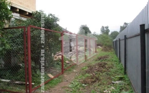 Забор из сетки рабицы в натяг секционный 12 соток