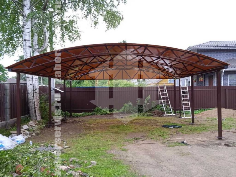 Навес для двух автомобилей пример 5