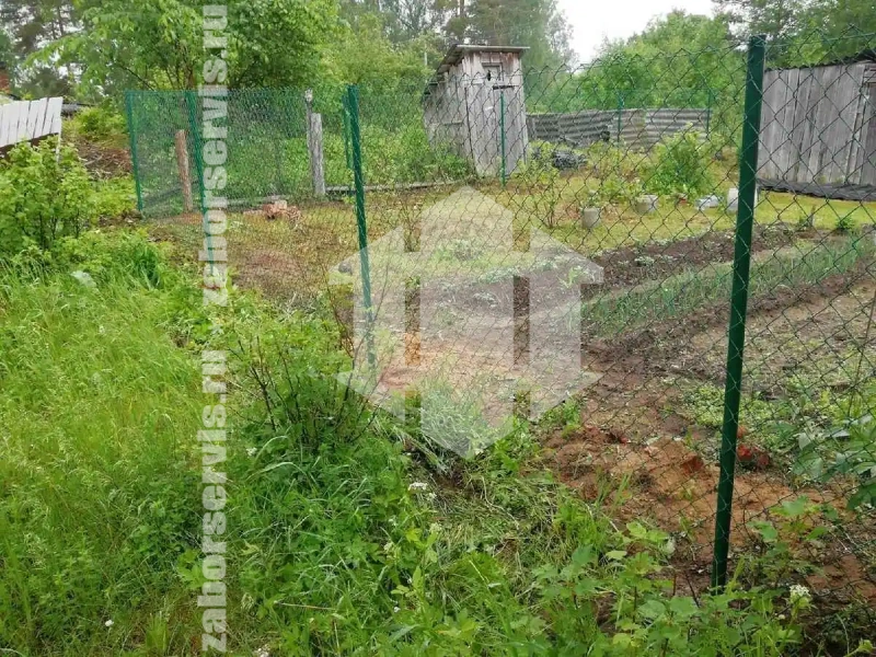 Забор из сетки рабицы с проволокой 68 метров