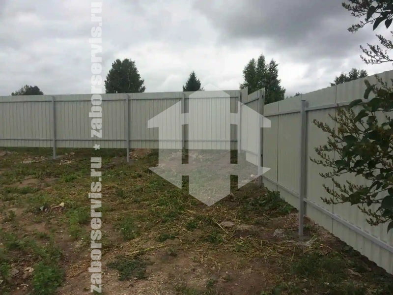 Забор из профнастила коричневый 40 метров