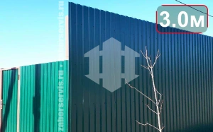 Забор из профнастила 3 метра высотой