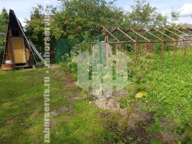 Забор из сетки рабицы с проволокой 44 метра