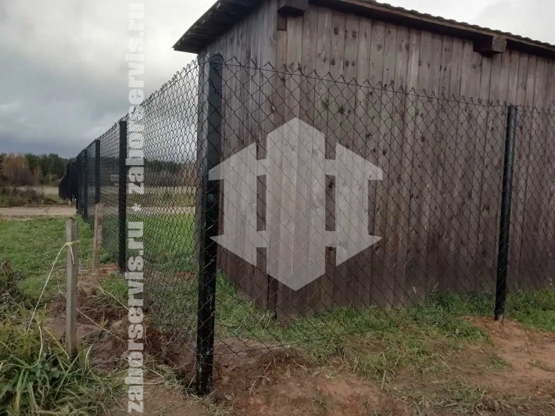 Забор из сетки рабицы с проволокой 155 метров