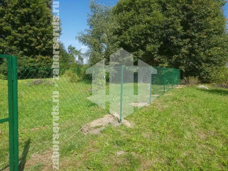 Забор из сетки рабицы с проволокой 115 метров