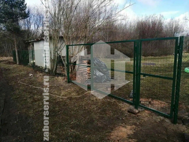 Забор из сетки рабицы с проволокой 63 метра