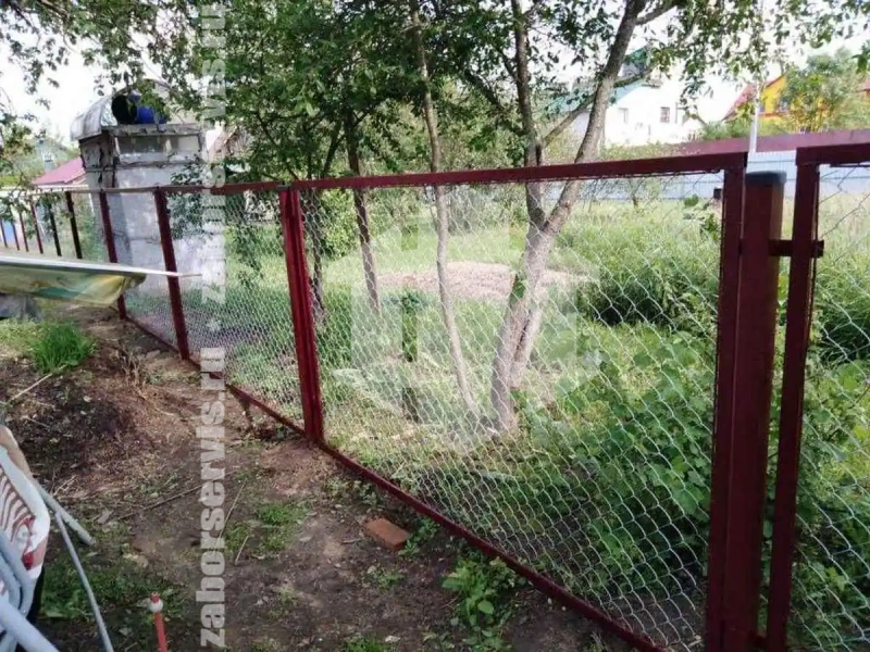 Забор из сетки рабицы секциями 59 метров