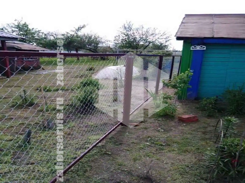 Забор из сетки рабицы секциями 59 метров