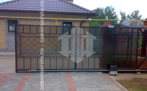 Откатные автоматические ворота из поликарбоната