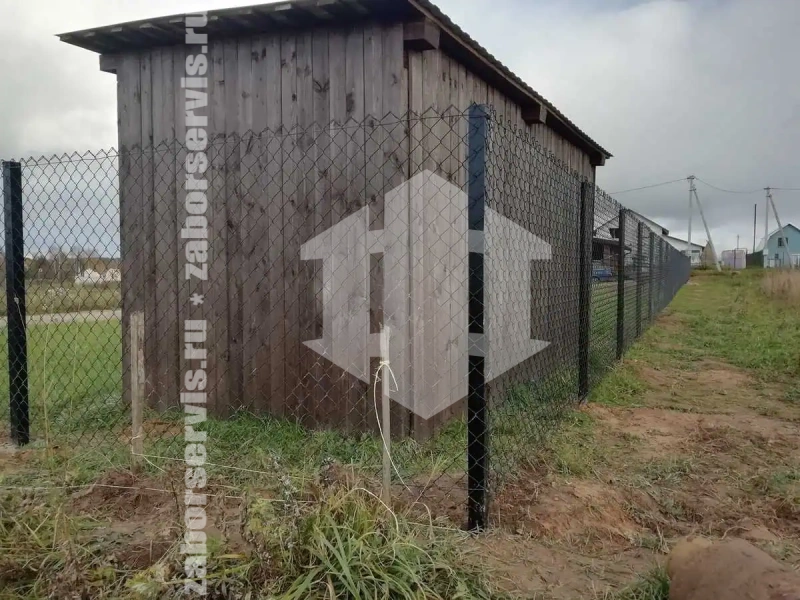 Забор из сетки рабицы с проволокой 155 метров
